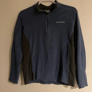 Blue and Black Columbia Fleece 3/4 Zip Pullover Small